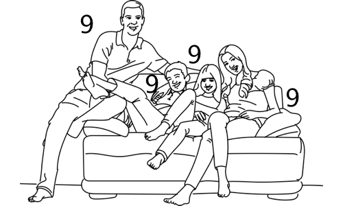 Image for 'Digit 9 Occurring Often Among Family Members' numerology answer